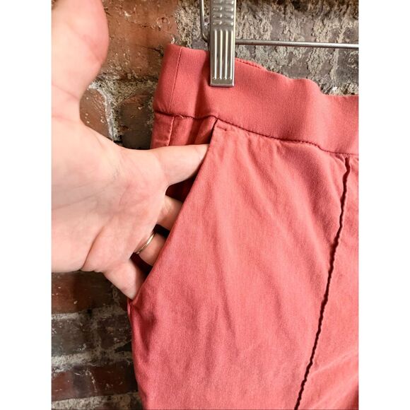 JULES & LEOPOLD • Coral Pink High Waisted Skinny Straight Leg Crop Dress Slacks - Picture 3 of 9